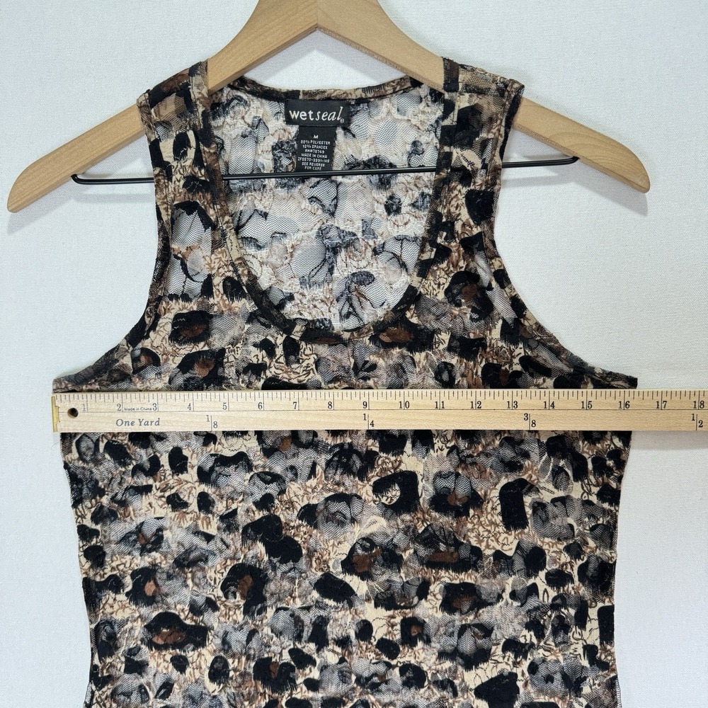 Vtg 90s Wet Seal Top Womens Medium Black Brown Floral‎ Fairy Grunge Sheer Moody - Picture 12 of 13